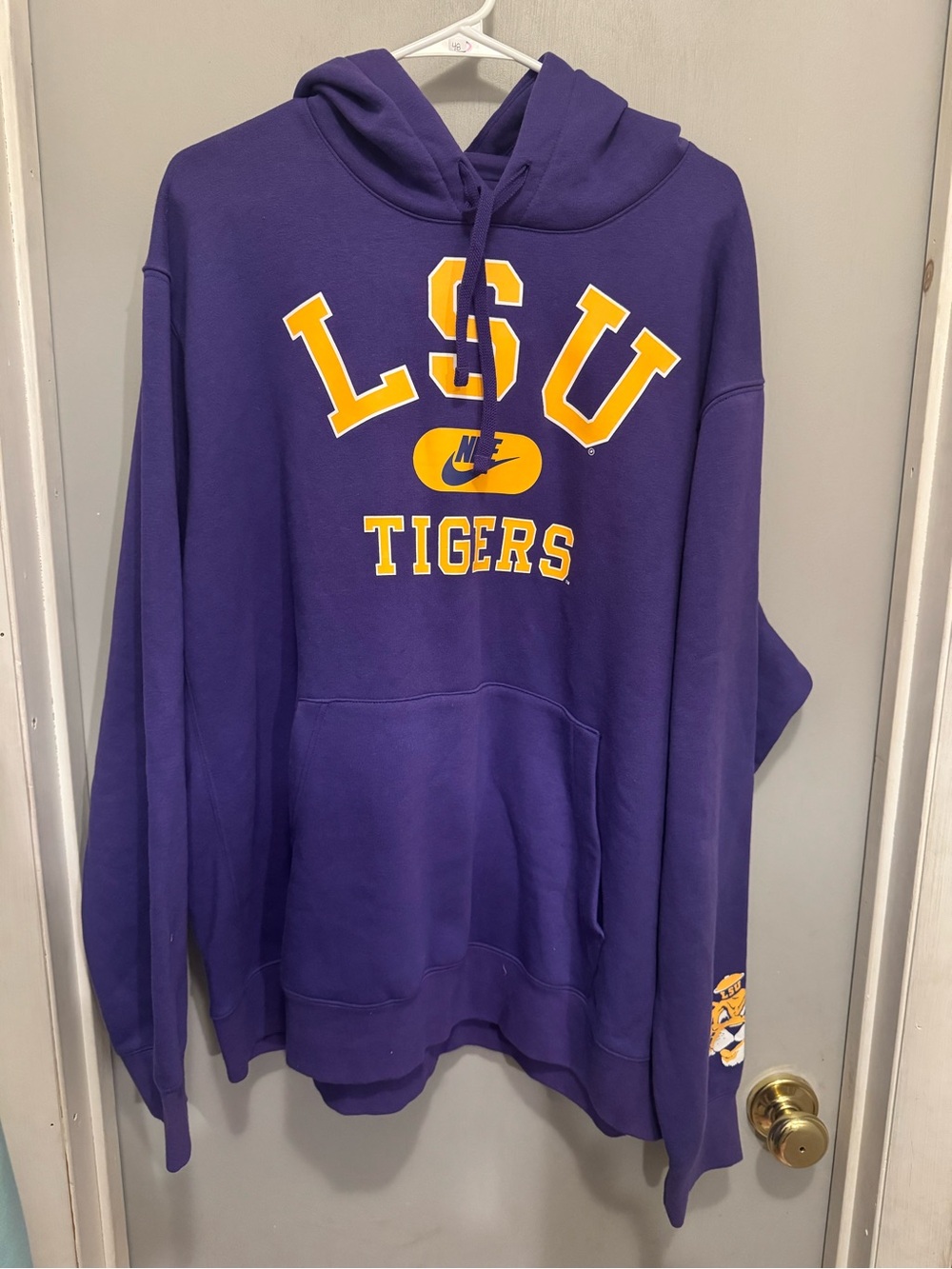 Nike Purple LSU Tigers Pullover Hoodie with Gold Lettering
